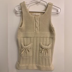 Overall Woven Dress | Beige | Size 24 Month | Cotton Blend